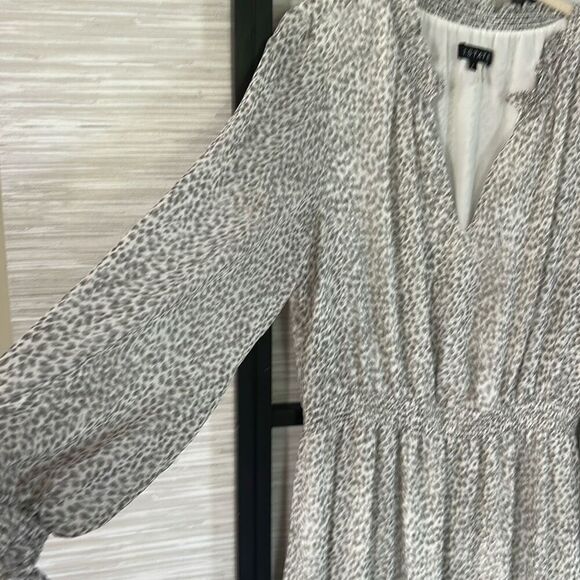 1 State gray and white printed high low long sleeve dress size L - Picture 3 of 7